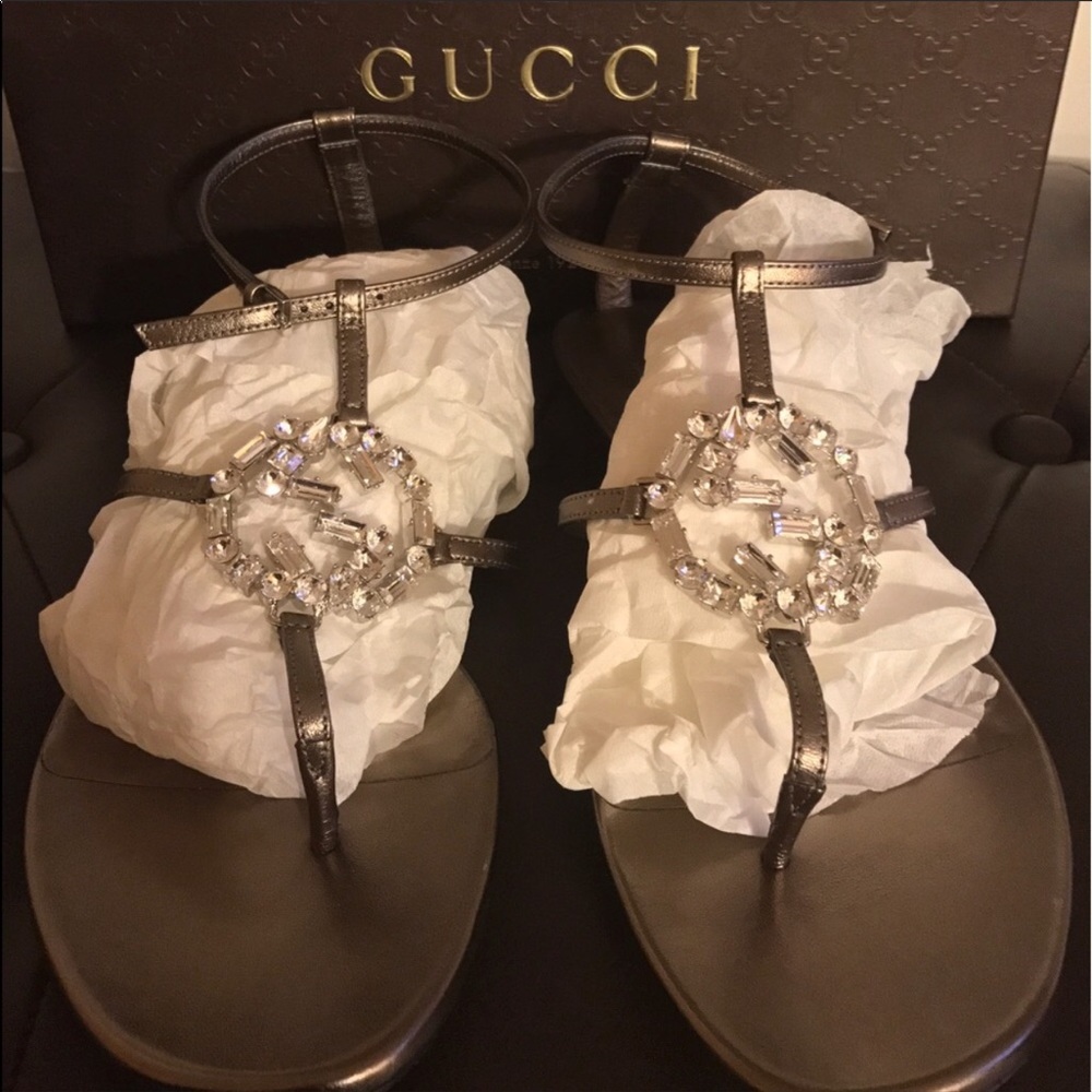Gucci crystal “GG” sandals